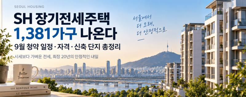 SH 장기전세주택 1381가구 나온다…9월 청약 일정·자격·신축 단지 총정리
