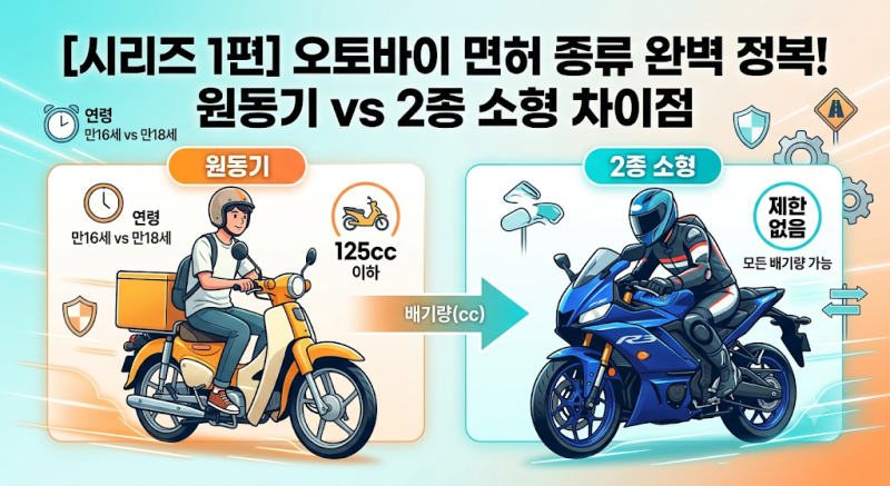 [시리즈 1편] 오토바이 면허 종류 완벽 정복! 원동기 vs 2종 소형 차이점