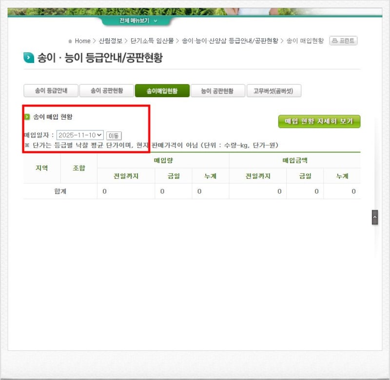 자연산송이버섯 가격 시세 추천 판매업체 도소매 선택이유
