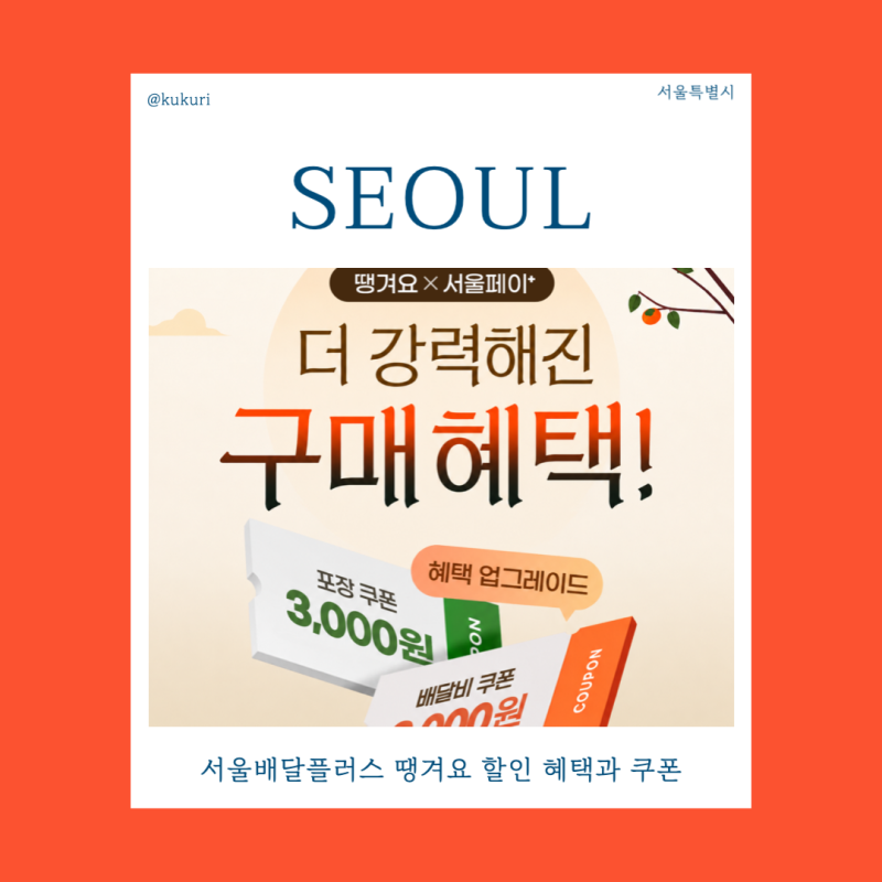 서울배달플러스 땡겨요 할인 혜택과 쿠폰으로 배달음식 저렴하게 주문하는 방법