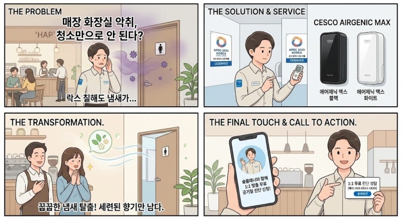 매일 청소해도 화장실 냄새나는 매장? 세스코 에어제닉 맥스 블랙 설치 후기