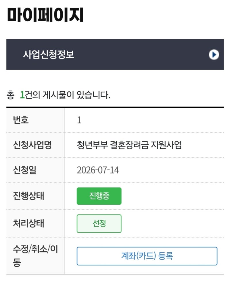 대전 청년부부 결혼장려금 신청방법, 진행과정