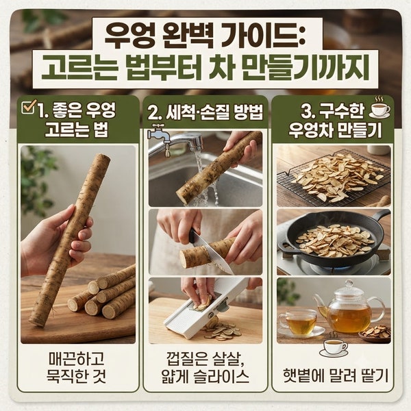 우엉 좋은 제품 고르는 법과 세척·손질방법, 차로 만드는 과정