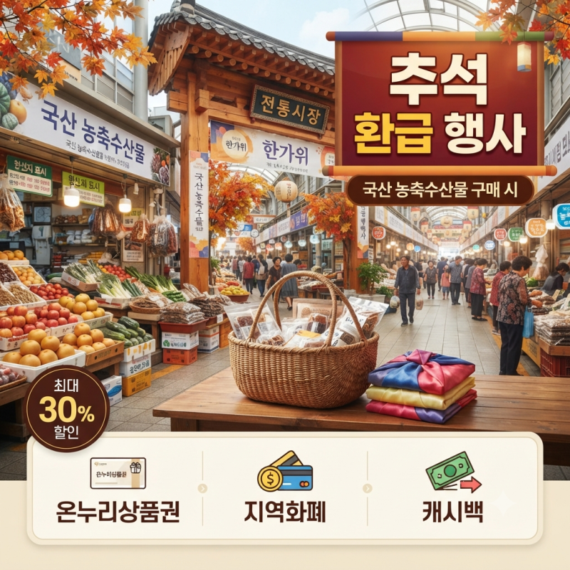 추석 환급 행사 총정리｜지역화폐·온누리상품권·전통시장 혜택 비교｜해남·양산·목포·동....