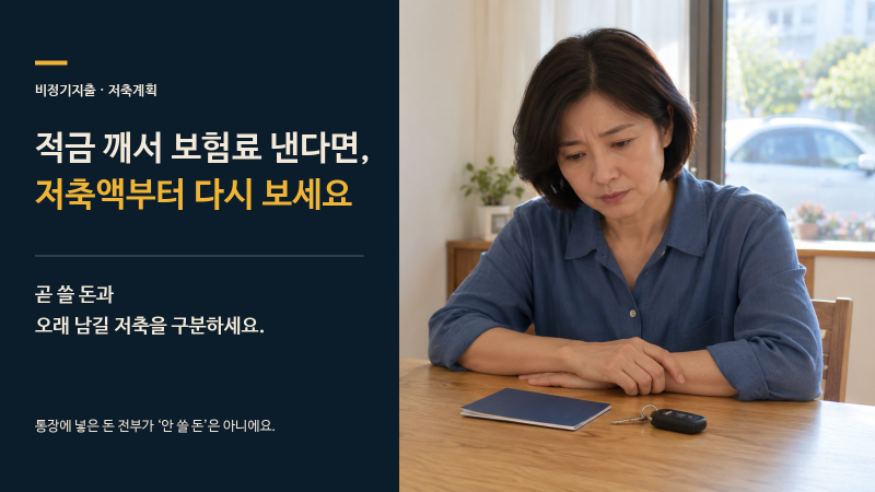 적금 깨서 보험료 낸다면, 저축액부터 다시 보세요