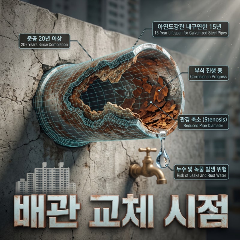 구축 아파트 배관 교체 시점, 녹물 전조증상 미리 확인하는 법