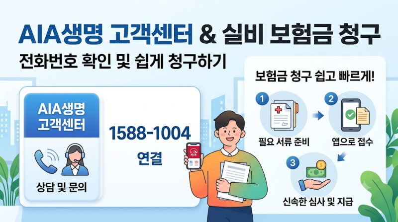 AIA생명 고객센터 전화번호 실비보험 보험금 청구 쉽게하는 방법