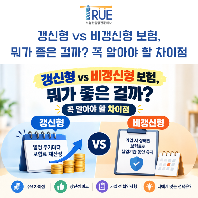 보험, 갱신형 vs 비갱신형 어떤걸 선택해야하지? 꼭 알아야 할 차이점