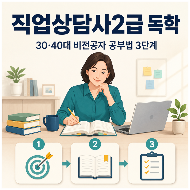 직업상담사2급 독학, 30·40대 비전공자가 합격한 공부법 3단계