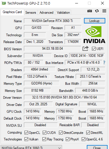 GPU-Z 보는 법｜중고 그래픽카드 구매 전 꼭 확인할 항목