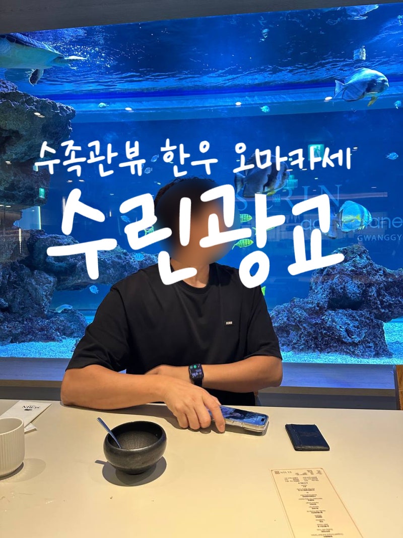 광교 수린, 수족관 앞에서 즐기는 한우 오마카세 런치 코스 광교 갤러리아 아쿠아플라넷 룸....