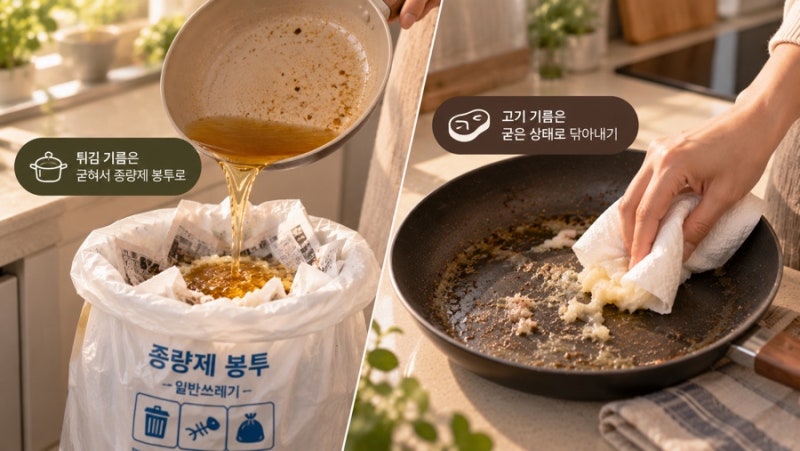 기름버리는법 튀김 식용유 고기 기름버리기 잘못 알면 하수구 역류까지 온다고?