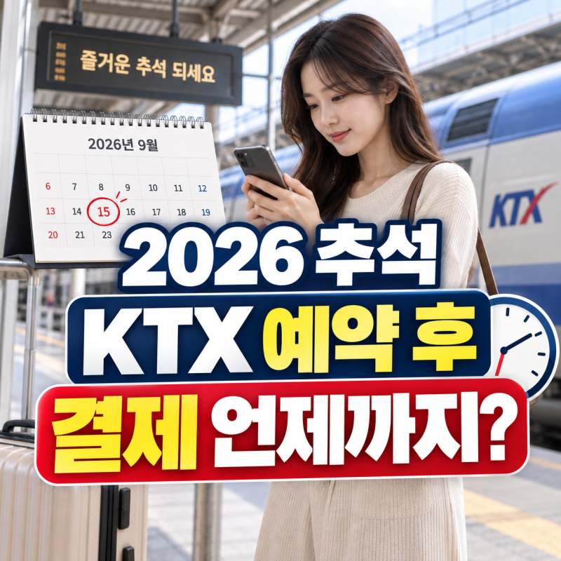 2026 추석 KTX 예약 후 결제 언제까지? 결제기간·안하면 자동취소