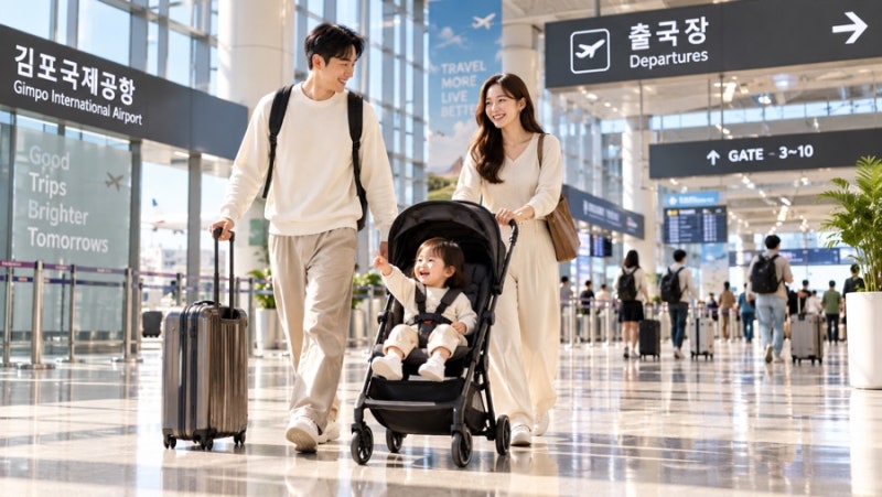 김포공항 유모차 들고 탈 수 있을까? 기내 반입 규격 기준 및 도어 투 도어(Door to Door) 완벽 가....