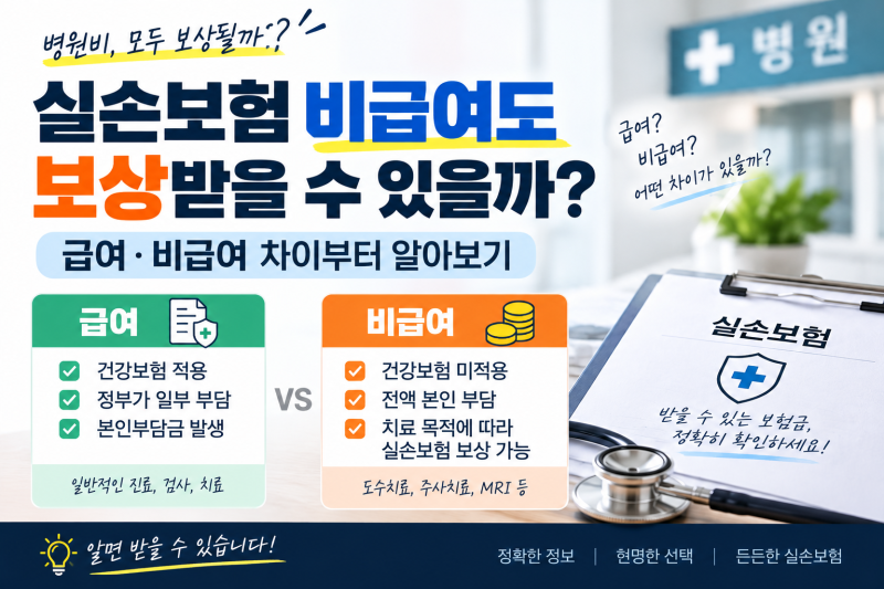실손보험 비급여도 보상받을 수 있을까? 급여·비급여 차이부터 알아보기