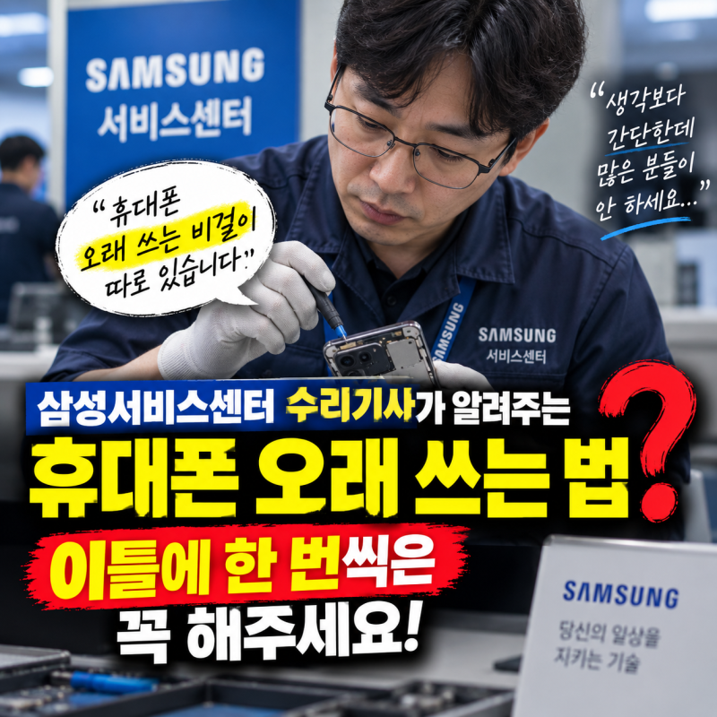 삼성서비스센터 수리기사가 알려주는 휴대폰 오래 쓰는 법 I 이틀에 한 번씩은 꼭 해주세요!