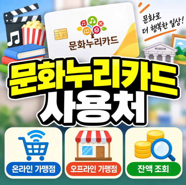 문화누리카드 사용처, 온라인·오프라인 가맹점과 잔액 조회 방법