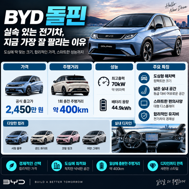 “2천만원대 전기차 등장”…BYD 돌핀, 한국서 주목받는 이유는?