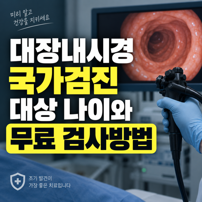 대장내시경 국가검진 대상 나이와 무료 검사방법 안