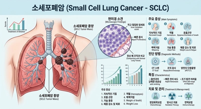 [소세포폐암 확장기] 1차 내성 후 토포테칸 교체 + SVC 스텐트 시술 경과 공유
