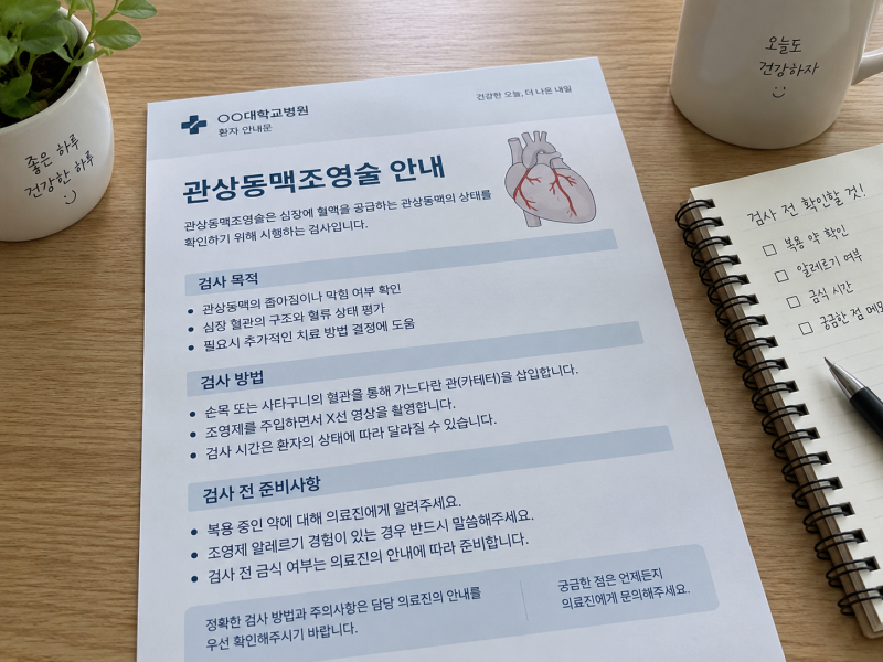 관상동맥조영술 검사 과정, 손목·사타구니 접근 차이까지