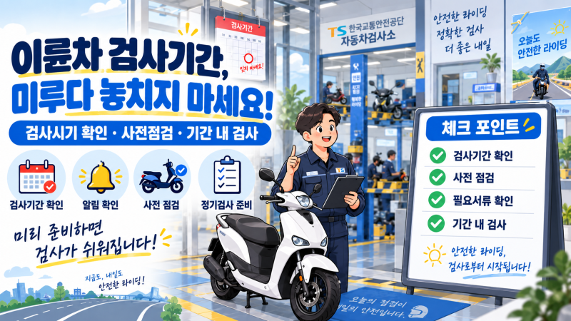 이륜차 검사기간, 미루다 놓치지 마세요!
