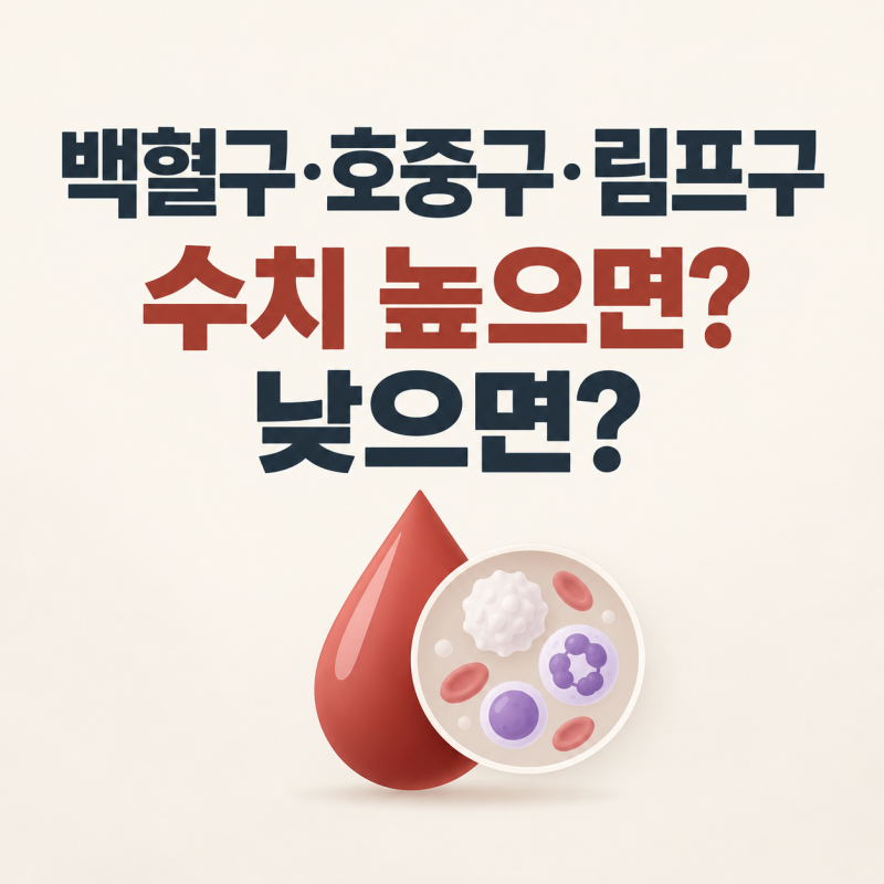 백혈구·호중구·림프구 수치 높으면? 낮으면?