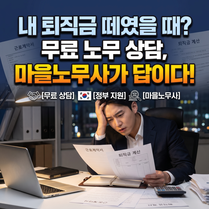 떼인 월급·퇴직금 100% 받아내는 법! 무료 마을노무사 상담