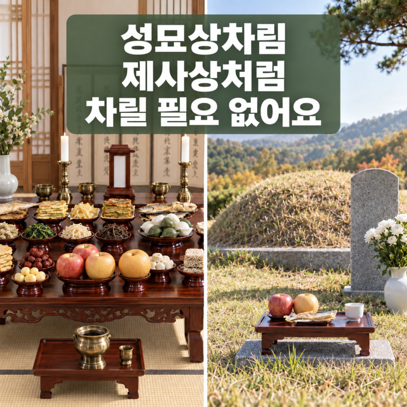 성묘상차림, 제사상처럼 차릴 필요 없어요 | 성묘음식 들고 갈 것과 두고 갈 것