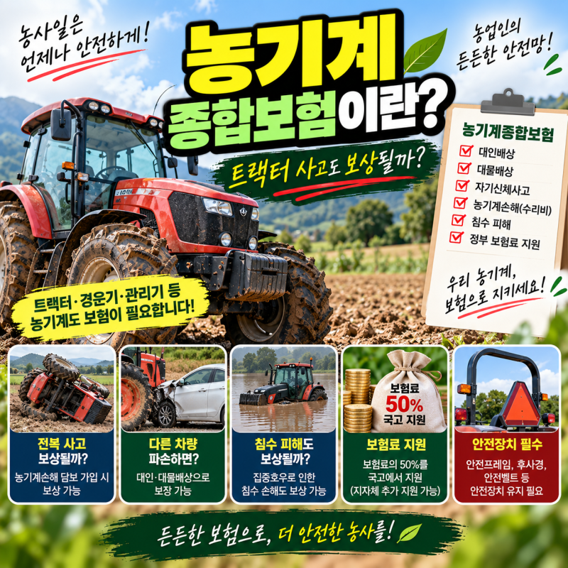 농기계 종합보험이란?｜트랙터 사고도 보상될까?