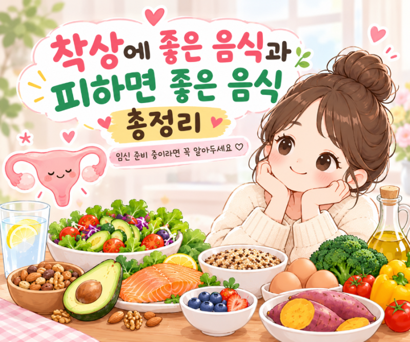 착상에 좋은 음식 vs 피하면 좋은 음식 총정리｜임신 준비·시험관 착상기 식단