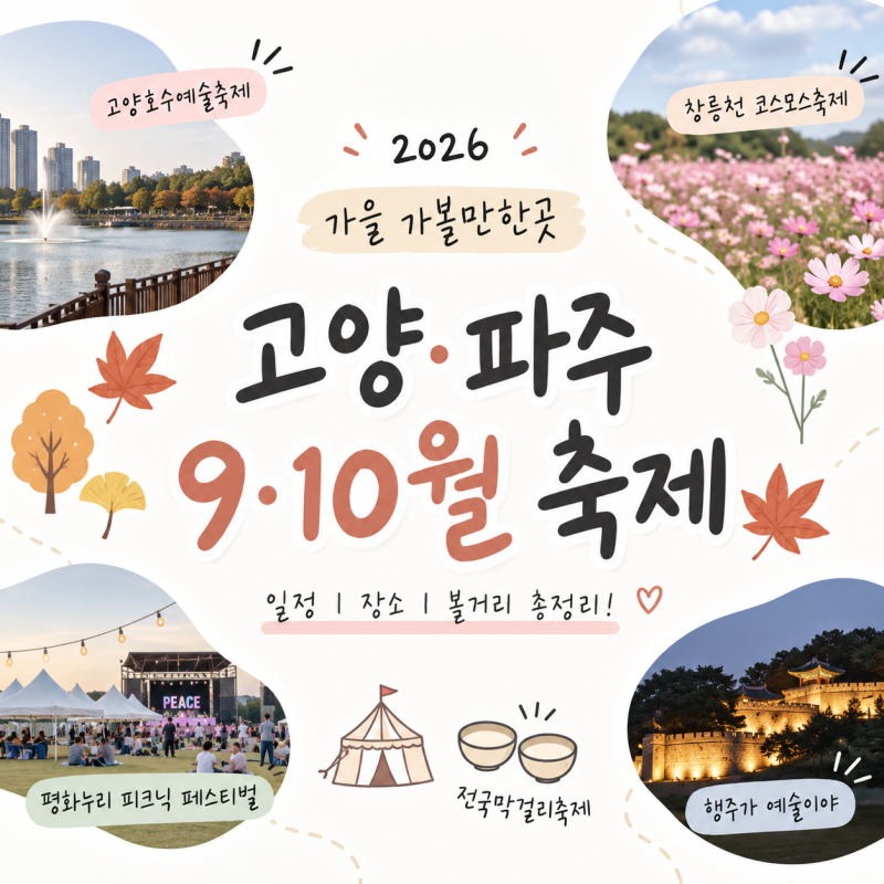 2026년 9월·10월 고양 파주 축제 총정리 가을 가볼만한 곳 추천