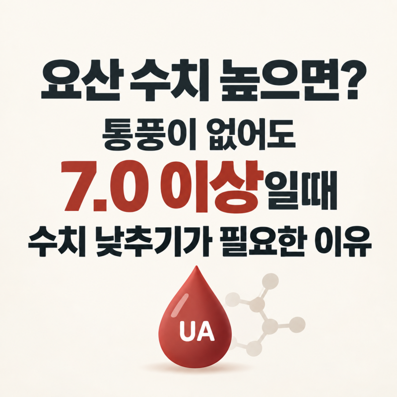요산 수치 높으면? 통풍이 없어도 7.0 이상일때 수치 낮추기가 필요한 이유