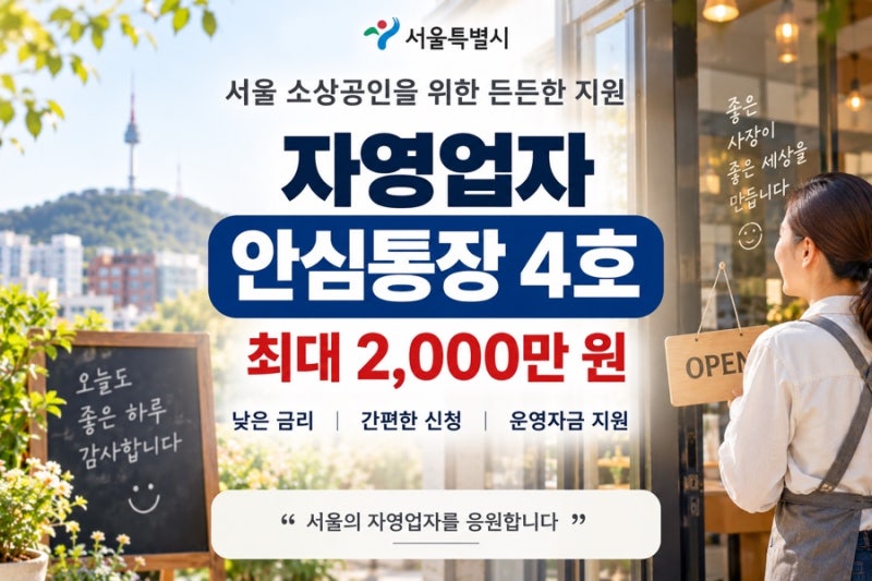 서울시 안심통장 4호 신청｜9월 10일부터 5부제 해제·소상공인 자영업자 한도·금리·신청방....