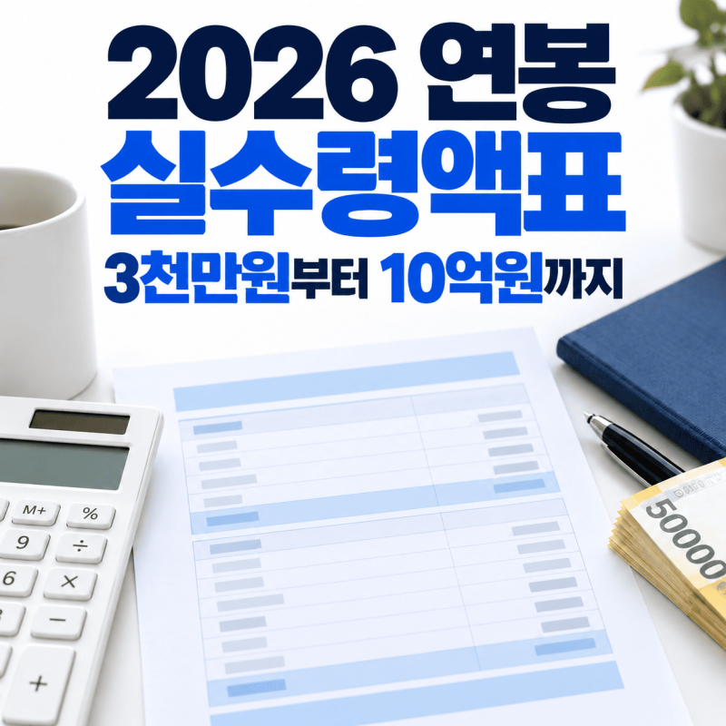 2026 연봉 실수령액표, 국민연금 인상 반영한 세전·세후 월급
