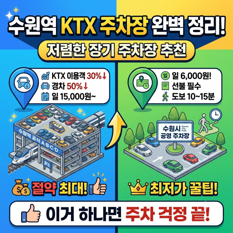 수원역 KTX 주차장 완벽 정리! 저렴한 장기 주차장 추천