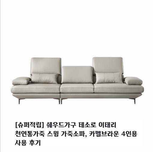 거실 인테리어 쉐우드 테소로 카멜브라운 소파 경험