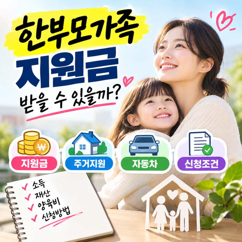 한부모가족 지원금 총정리｜자동차·집이 있어도 지원받을 수 있을까?