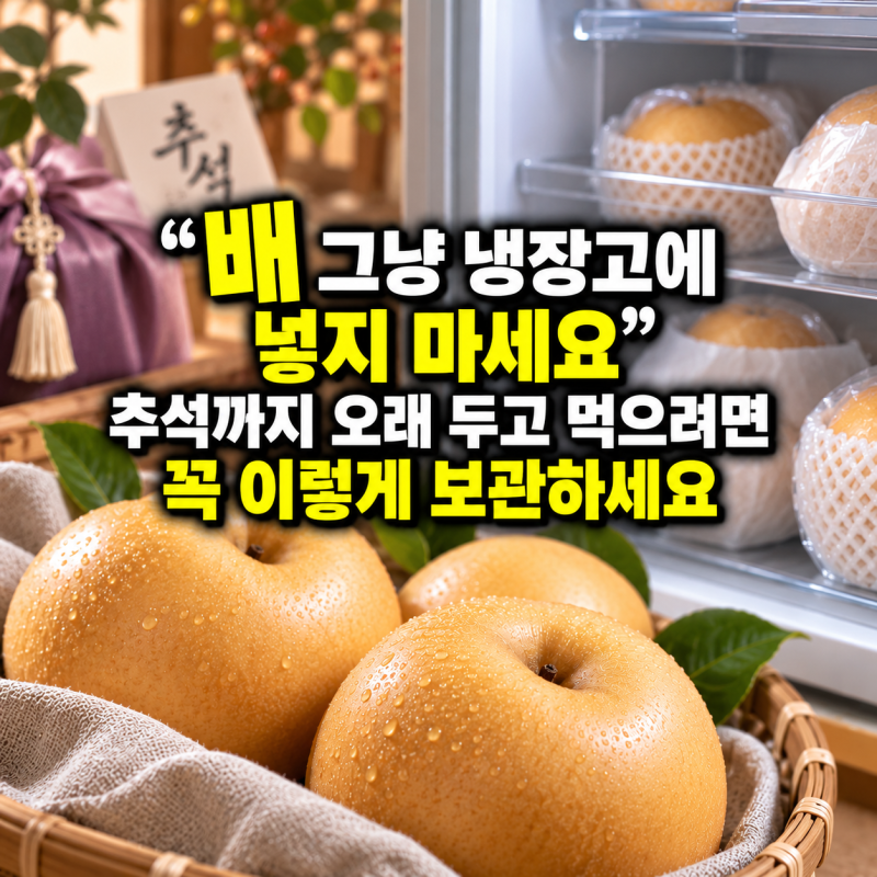 “배 그냥 냉장고에 넣지 마세요” 추석까지 오래 두고 먹으려면 꼭 이렇게 보관하세요