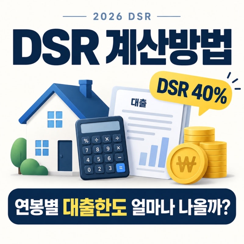 DSR 계산방법 2026, 연봉별 대출한도 어떻게 계산할까?