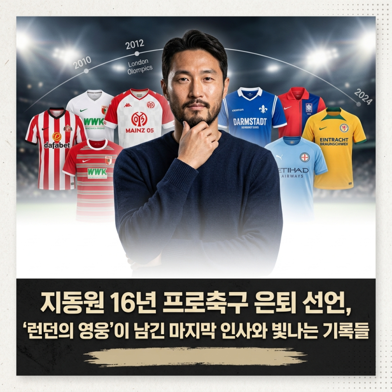 지동원 16년 프로축구 은퇴 선언, '런던의 영웅'이 남긴 마지막 인사와 빛나는 기록들