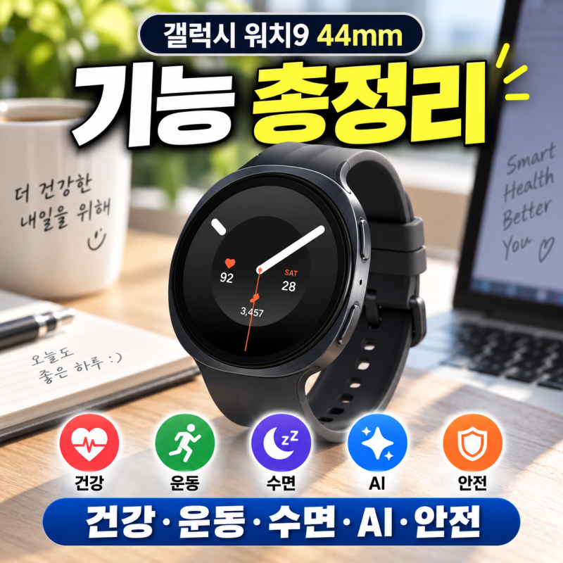 갤럭시 워치9 44mm 기능 총정리｜건강·운동·수면·AI·안전 기능까지 한 번에