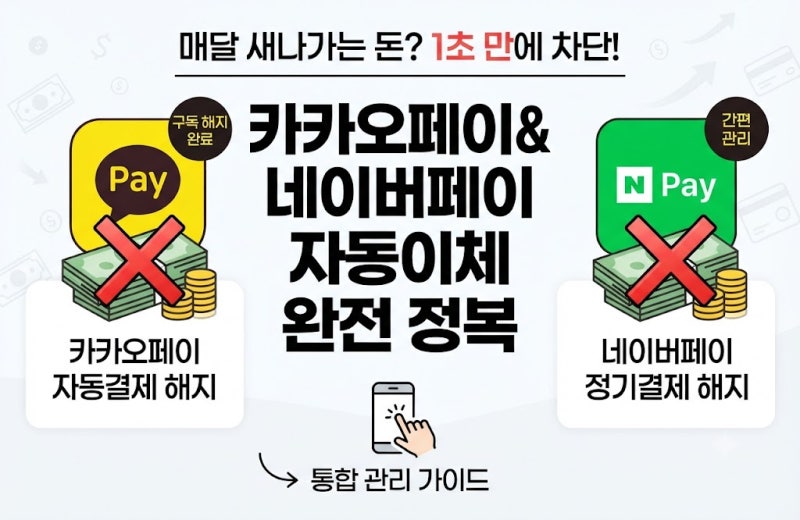 "나도 모르게 빠져나가는 구독료, 카카오페이·네이버페이 정기결제 해지 총정리"