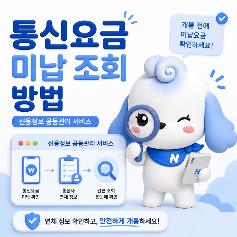 통신요금 미납 조회 방법(신용정보 공동관리 서비스)