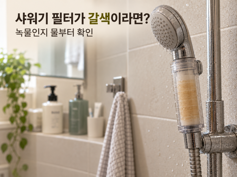 샤워기 필터가 갈색으로 변했다면｜녹물일까, 교체해야 할까?