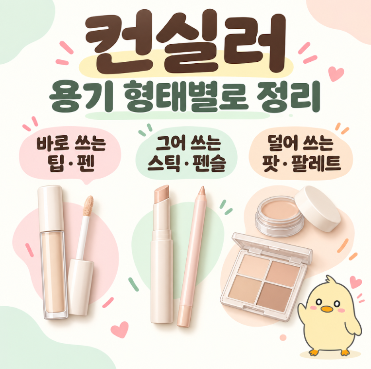 컨실러, 형태별 라인과 컬러 코렉터 정리