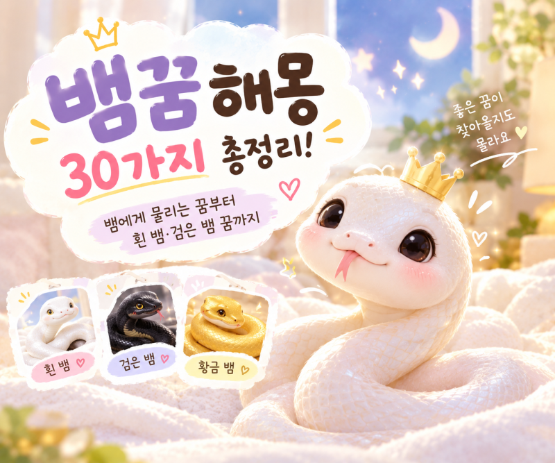 뱀꿈 해몽 30가지 총정리! 뱀에게 물리는 꿈부터 흰 뱀·검은 뱀 꿈까지
