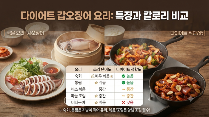 [ 다이어트식 갑오징어 요리 쉽게 하는 방법 ]
