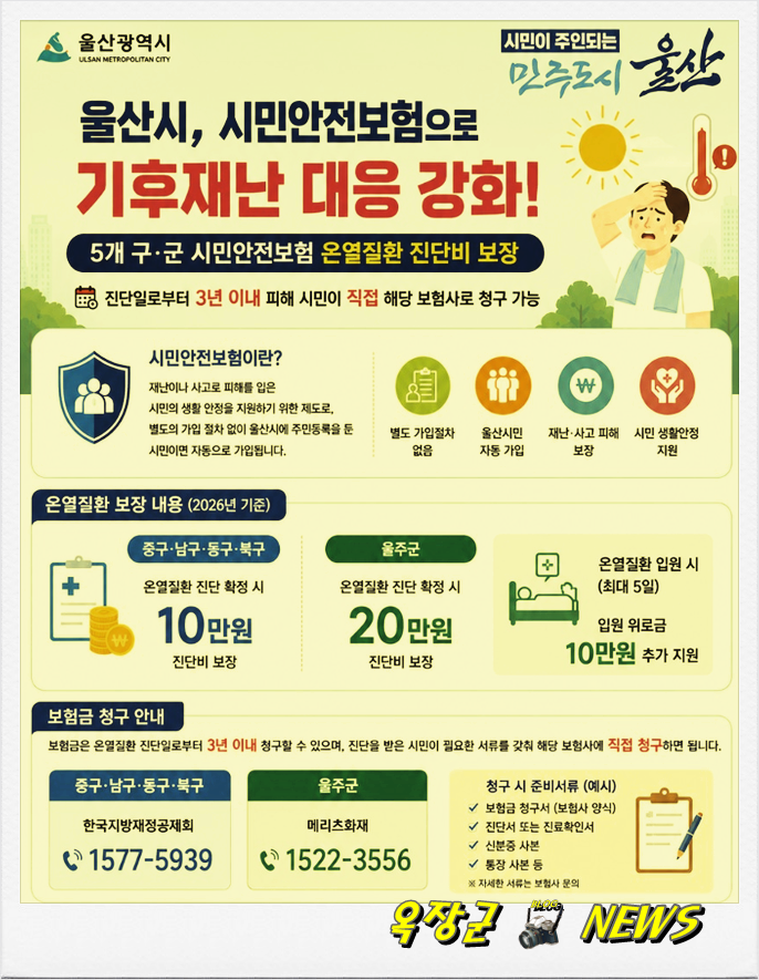 울산시, 폭염 피해도 시민안전보험으로 보장받으세요