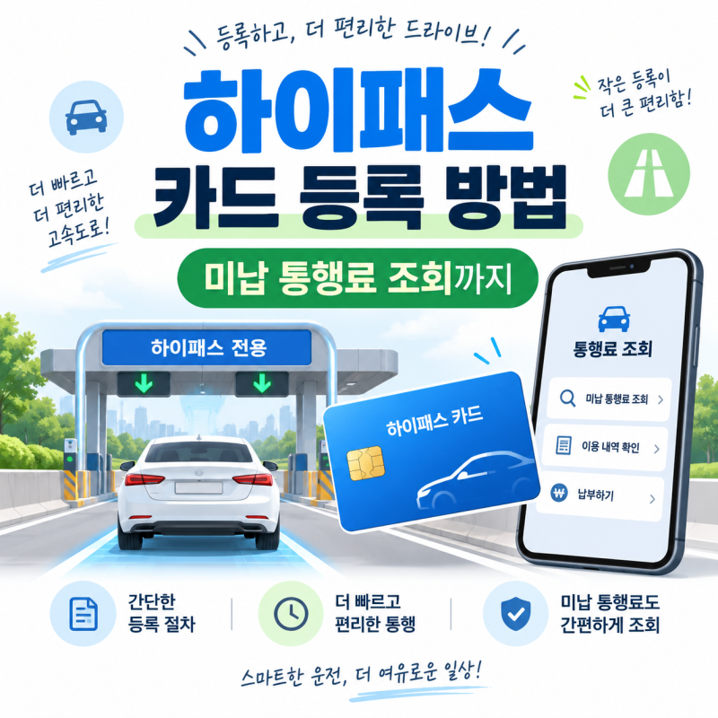 하이패스 카드 등록 방법, 미납 통행료 조회·납부까지 한 번에 정리
